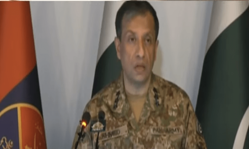 DG ISPR Lieutenant General Ahmed Sharif addresses press conference