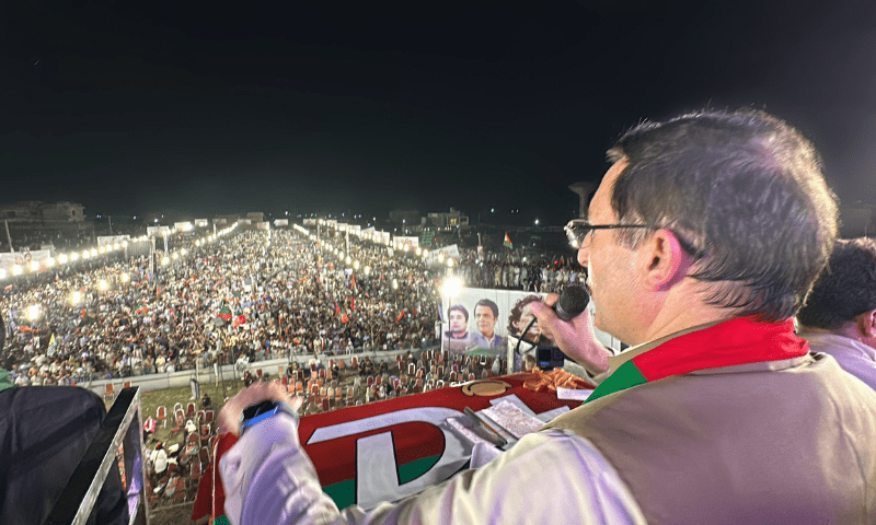 PTI marks Imran’s ‘year in prison’ with Swabi jalsa - Pakistan